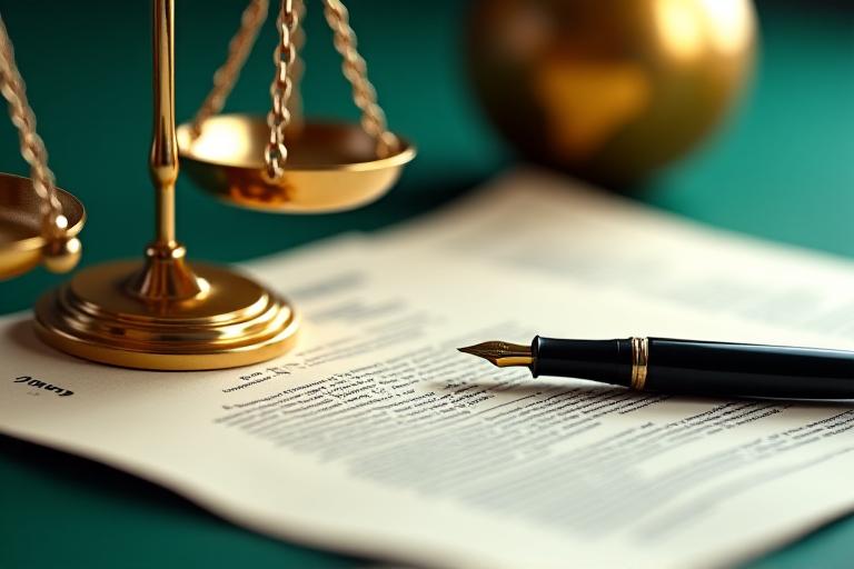 Professional legal documents and a globe representing international logistics